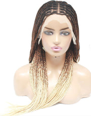 2 Tone Ombre Lace Frontal Knotless Box Braided Wig - Medium- 56cm $200 Knotless Braids QualityHairByLawlar (6776635064406)