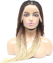 2 Tone Ombre Lace Frontal Knotless Box Braided Wig - Medium- 56cm $200 Knotless Braids QualityHairByLawlar (6776635064406)