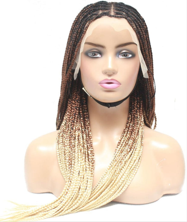 2 Tone Ombre Lace Frontal Knotless Box Braided Wig - Medium- 56cm $200 Knotless Braids QualityHairByLawlar (6776635064406)