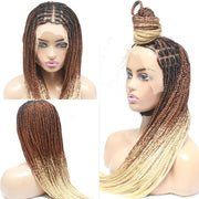 2 Tone Ombre Lace Frontal Knotless Box Braided Wig - Medium- 56cm $200 Knotless Braids QualityHairByLawlar (6776635064406)