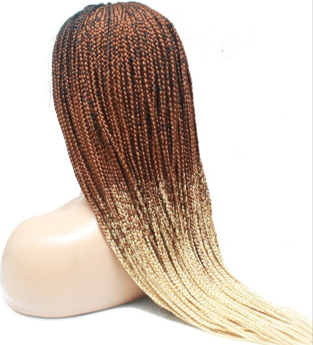 2 Tone Ombre Lace Frontal Knotless Box Braided Wig - Medium- 56cm $200 Knotless Braids QualityHairByLawlar (6776635064406)