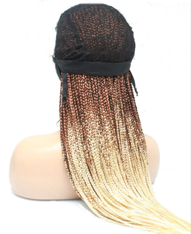 2 Tone Ombre Lace Frontal Knotless Box Braided Wig - Medium- 56cm $200 Knotless Braids QualityHairByLawlar (6776635064406)