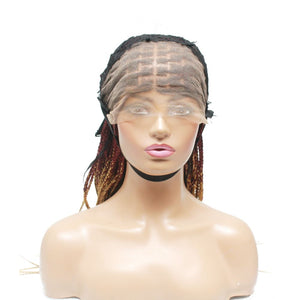 2 Tone Ombre Lace Frontal Knotless Box Braided Wig (Red / Blonde) - Medium- 56cm $200 Knotless Braids QualityHairByLawlar (6779225800790)