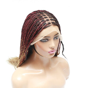 2 Tone Ombre Lace Frontal Knotless Box Braided Wig (Red / Blonde) - Medium- 56cm $200 Knotless Braids QualityHairByLawlar (6779225800790)