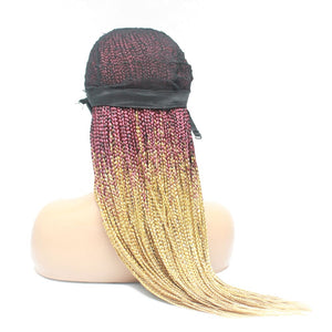 2 Tone Ombre Lace Frontal Knotless Box Braided Wig (Red / Blonde) - Medium- 56cm $200 Knotless Braids QualityHairByLawlar (6779225800790)