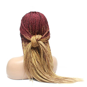 2 Tone Ombre Lace Frontal Knotless Box Braided Wig (Red / Blonde) - Medium- 56cm $200 Knotless Braids QualityHairByLawlar (6779225800790)