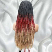 3 Tone Ombre Lace Frontal Knotless Box Braided Wig - Medium- 56cm $200 Knotless Braids QualityHairByLawlar (6693567135830)