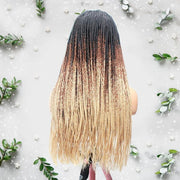 3 Tone Ombre Lace Frontal Knotless Box Braided Wig - Medium- 56cm $200 Knotless Braids QualityHairByLawlar (6679585554518)
