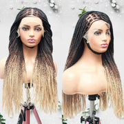 3 Tone Ombre Lace Frontal Knotless Box Braided Wig - Medium- 56cm $200 Knotless Braids QualityHairByLawlar (6679585554518)