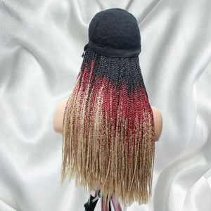 3 Tone Ombre Lace Frontal Knotless Box Braided Wig - Medium- 56cm $200 Knotless Braids QualityHairByLawlar (6693567135830)