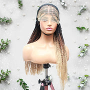 3 Tone Ombre Lace Frontal Knotless Box Braided Wig - Medium- 56cm $200 Knotless Braids QualityHairByLawlar (6679585554518)