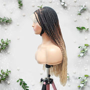 3 Tone Ombre Lace Frontal Knotless Box Braided Wig - Medium- 56cm $200 Knotless Braids QualityHairByLawlar (6679585554518)