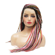 Balayage Red & Pink Multi Color Knotless Lace Frontal Box Braided Wig (6821821218902)
