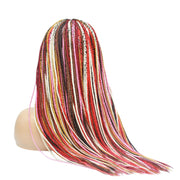 Balayage Red & Pink Multi Color Knotless Lace Frontal Box Braided Wig (6821821218902)