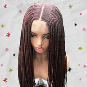 Balayage Wine & Black Cornrow Kim K Mid Part Lace Closure Braided Wig - Medium - 56cm $190 Ghana Weave QualityHairByLawlar (6693572313174)