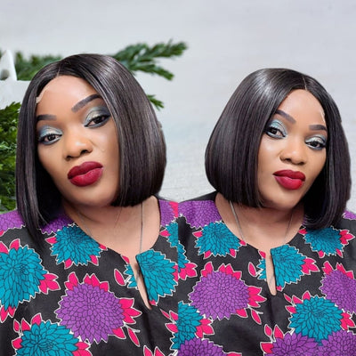 Bob Wig- Vietnamese Super Double Drawn Kim K Lace Front Wig - Medium - 56cm $340 Lace Front Wig QualityHairByLawlar (6700017352790)