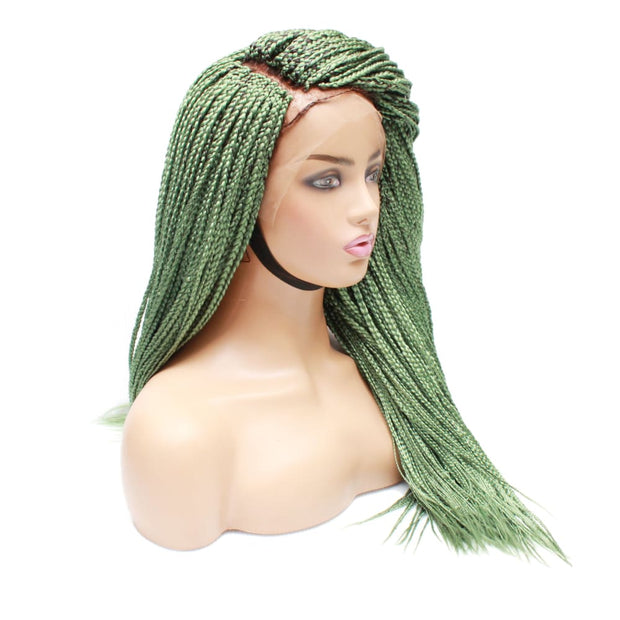 Box Braids Fully Hand Braided Lace Wig- Lime Green - Medium - 56cm $200 Box Braids QualityHairByLawlar (4991166021718)