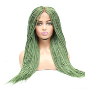 Box Braids Fully Hand Braided Lace Wig- Lime Green - Medium - 56cm $200 Box Braids QualityHairByLawlar (4991166021718)