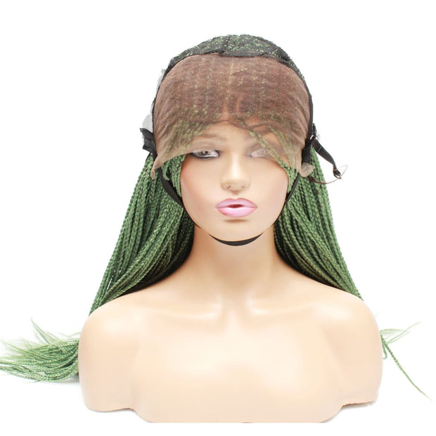 Box Braids Fully Hand Braided Lace Wig- Lime Green - Medium - 56cm $200 Box Braids QualityHairByLawlar (4991166021718)