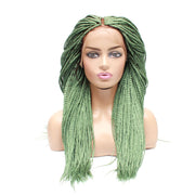 Box Braids Fully Hand Braided Lace Wig- Lime Green - Medium - 56cm $200 Box Braids QualityHairByLawlar (4991166021718)