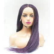Box Braids Fully Hand Braided Lace Wig- Purple (6821821874262)