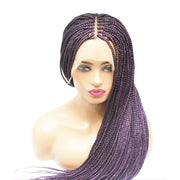 Box Braids Fully Hand Braided Lace Wig- Purple (6821821874262)