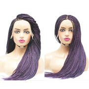 Box Braids Fully Hand Braided Lace Wig- Purple (6821821874262)
