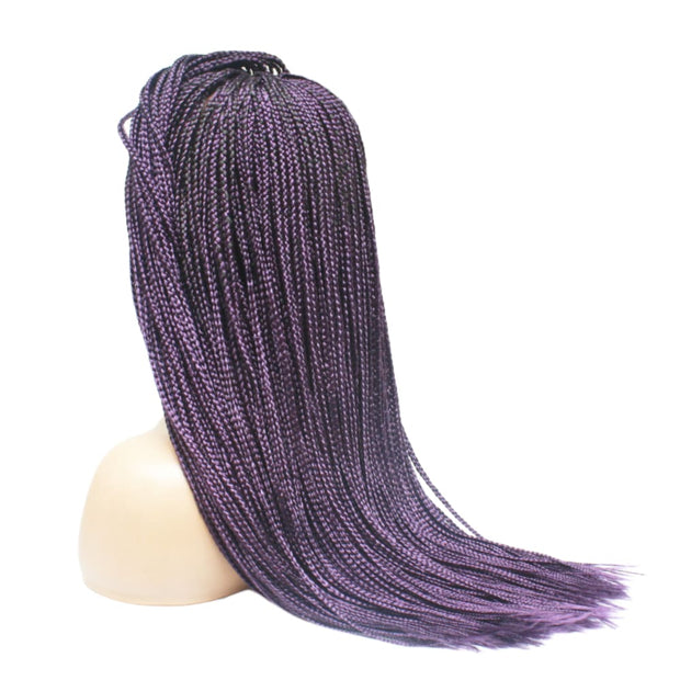 Box Braids Fully Hand Braided Lace Wig- Purple (6821821874262)