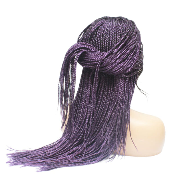 Box Braids Fully Hand Braided Lace Wig- Purple (6821821874262)