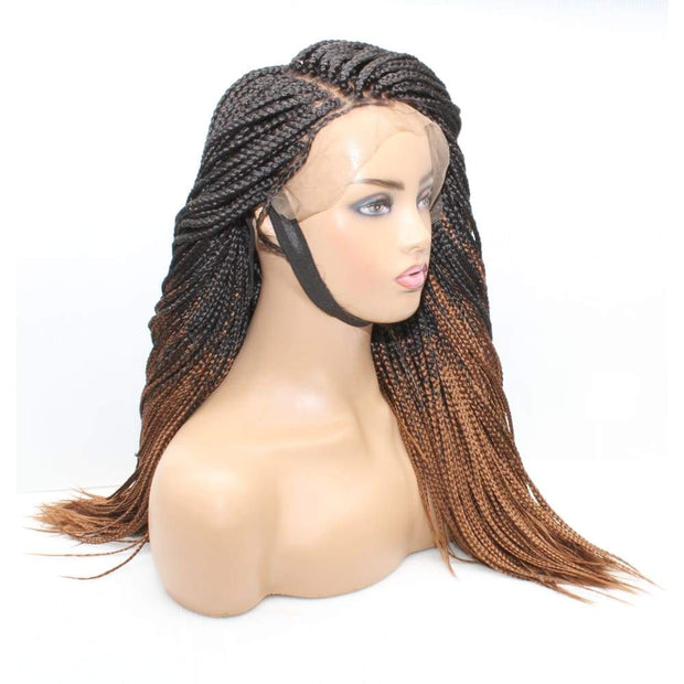Box Braids Fully Hand Braided Ombre Lace Wig (#1/#30) - $175 Box Braids QualityHairByLawlar (11783657932)