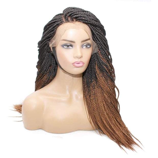 Box Braids Fully Hand Braided Ombre Lace Wig (#1/#30) - $175 Box Braids QualityHairByLawlar (11783657932)