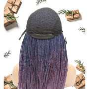 Box Braids Fully Hand Braided Ombre Lace Wig (Blue / Purple) - Medium - 56cm $200 Box Braids QualityHairByLawlar (4993384317014)