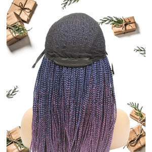 Box Braids Fully Hand Braided Ombre Lace Wig (Blue / Purple) - Medium - 56cm $200 Box Braids QualityHairByLawlar (4993384317014)