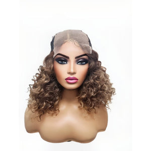 Brazilian Balayage Blonde Curly Human Hair Lace Front Wig- 14" (8034395226421)