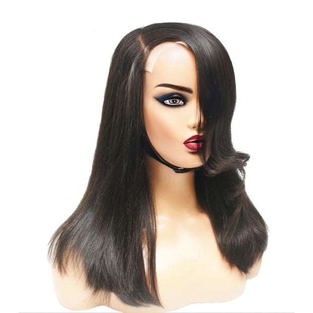 Brazilian Silky Straight Side Sweep Human Hair Lace Front Wig (10") (8123140669749)