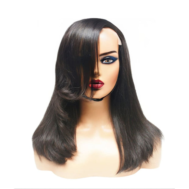 Brazilian Silky Straight Side Sweep Human Hair Lace Front Wig (10") (8123140669749)