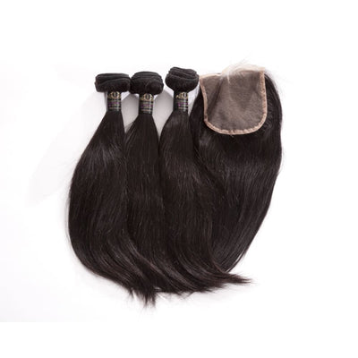 Brazilian Straight Human Hair 3pcs Bundle & Lace Closure Deal - 12+12+12+10 closure $185.00 Bundle & Closure Deals QualityHairByLawlar (9248726540)