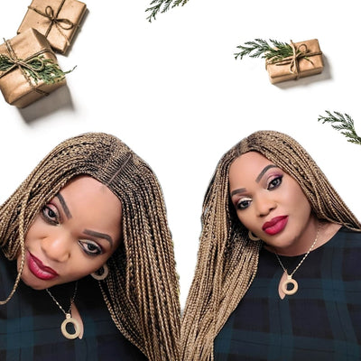 Cornrow Kim K Lace Closure Braided Wig - Medium- 56cm $200 Knotless Braids QualityHairByLawlar (6679592468566)