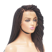 Dark Brown Lace Frontal Braided Wig- Feathers Box Braids Style - Medium - 56cm $160 Box Braids QualityHairByLawlar (4464986816598)