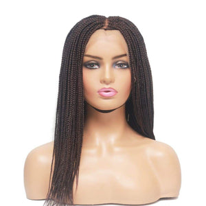 Dark Brown Lace Frontal Braided Wig- Feathers Box Braids Style - Medium - 56cm $160 Box Braids QualityHairByLawlar (4464986816598)