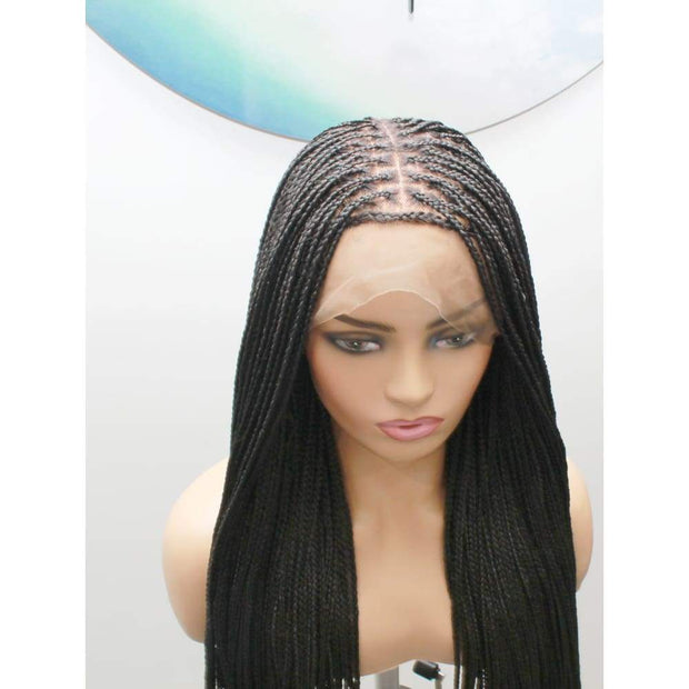 Full Lace Knotless Box Braided Wig- Color 1B - Medium- 56cm $330 Knotless Braids QualityHairByLawlar (6535316799574)