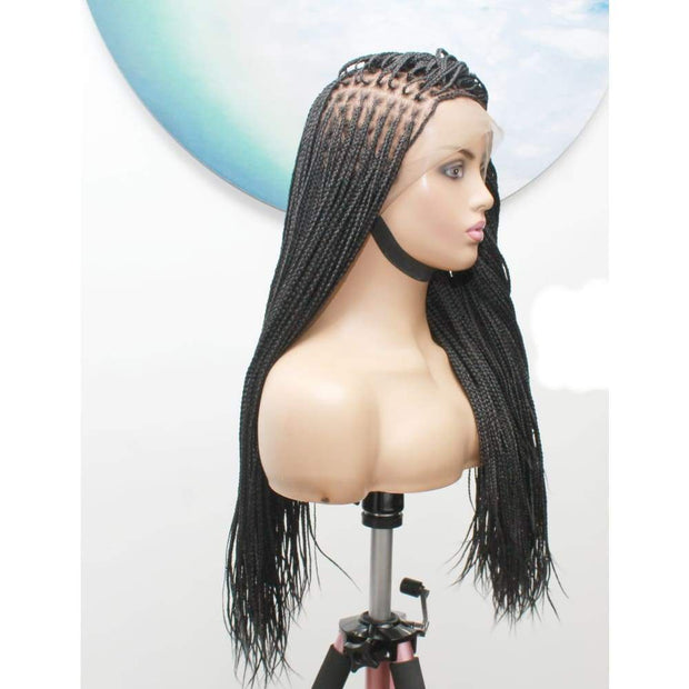 Full Lace Knotless Box Braided Wig- Color 1B - Medium- 56cm $330 Knotless Braids QualityHairByLawlar (6535316799574)
