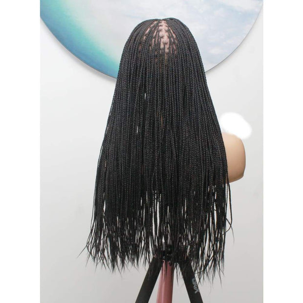 Full Lace Knotless Box Braided Wig- Color 1B - Medium- 56cm $330 Knotless Braids QualityHairByLawlar (6535316799574)
