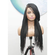Full Lace Knotless Box Braided Wig- Color 1B - Medium- 56cm $330 Knotless Braids QualityHairByLawlar (6535316799574)