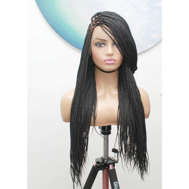 Full Lace Knotless Box Braided Wig- Color 1B - Medium- 56cm $330 Knotless Braids QualityHairByLawlar (6535316799574)