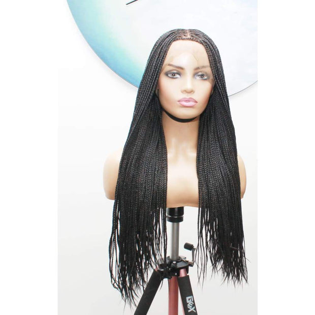Full Lace Knotless Box Braided Wig- Color 1B - Medium- 56cm $330 Knotless Braids QualityHairByLawlar (6535316799574)