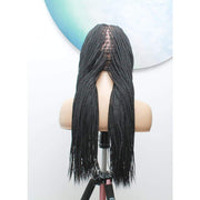 Full Lace Knotless Box Braided Wig- Color 1B - Medium- 56cm $330 Knotless Braids QualityHairByLawlar (6535316799574)