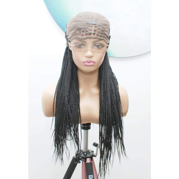 Full Lace Knotless Box Braided Wig- Color 1B - Medium- 56cm $330 Knotless Braids QualityHairByLawlar (6535316799574)