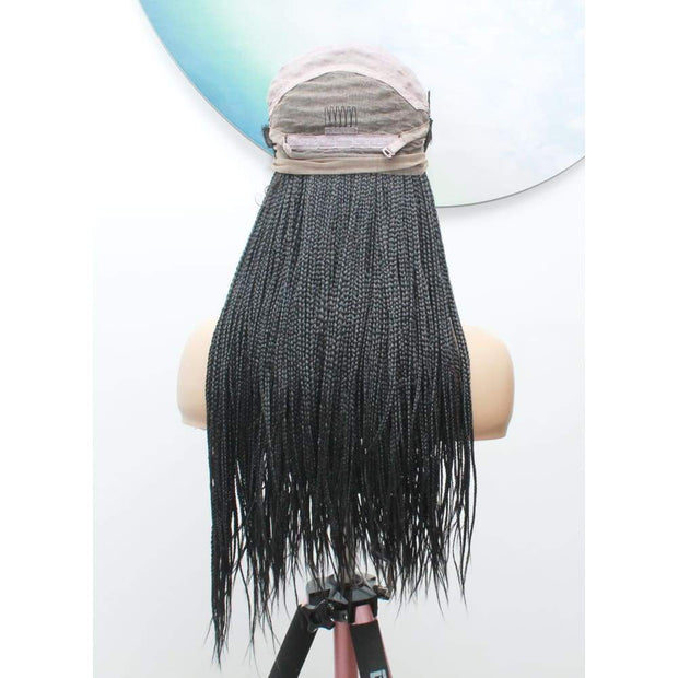 Full Lace Knotless Box Braided Wig- Color 1B - Medium- 56cm $330 Knotless Braids QualityHairByLawlar (6535316799574)