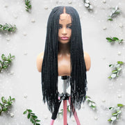 Kim K Lace Closure Mid Part Corn Row Braided Wig - Medium - 56cm $190 Ghana Weave QualityHairByLawlar (6693568282710)